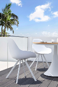 Chaise de jardin en aluminium blanc et polythylne blanc - MONDO (lot de 2) 