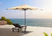 Parasol en aluminium gris avec toile acrylique 2.75 X 2.75 M - LOLI BEIGE