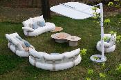 Salon de jardin modulable luxe design en aluminium 7 places -  ELYO XL