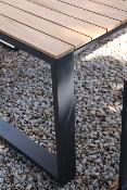 Table de jardin en teck et aluminium haut de gamme - FERMO NOIR 240CM