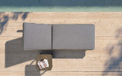 Bain de soleil avec table d'appoint luxe en bois teck - COME 