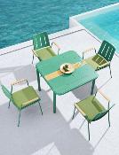 Chaise repas design en aluminium vert (lot de 4) - SARRAN