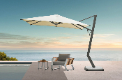 Parasol luxe dport 3 x 3 m aluminium gris avec toile sunbrella - AILY design by Pininfarina