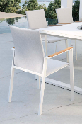 Chaise de repas extrieur en aluminium et teck - LILOU  (lot de 2) 