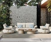 Salon de jardin modulable luxe design en aluminium 4 places -  ELYO