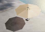 Parasol en aluminium gris avec toile acrylique - LOLI BEIGE