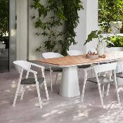 Fauteuil repas de jardin en aluminium (lot de 2) - LARA