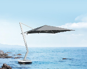 Parasol luxe dport 3 x 3 m gris - AILY design by Pininfarina
