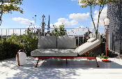 Salon de jardin / bain de soleil modulable en aluminium rouge - SUNNY