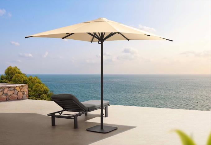Parasol en aluminium gris avec toile acrylique 2.75 X 2.75 M - LOLI BEIGE