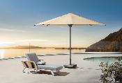 Parasol en aluminium gris avec toile acrylique 3.2 X 3.2 M - LOLI BEIGE