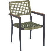 Chaises de restaurant extrieur en aluminium et corde - CHAMPION VERT
