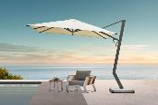 Parasol luxe déporté 3 x 3 m aluminium gris avec toile sunbrella - AILY design by Pininfarina